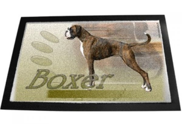 Designer Fussmatte Deutscher Boxer Hund 2 gestromt