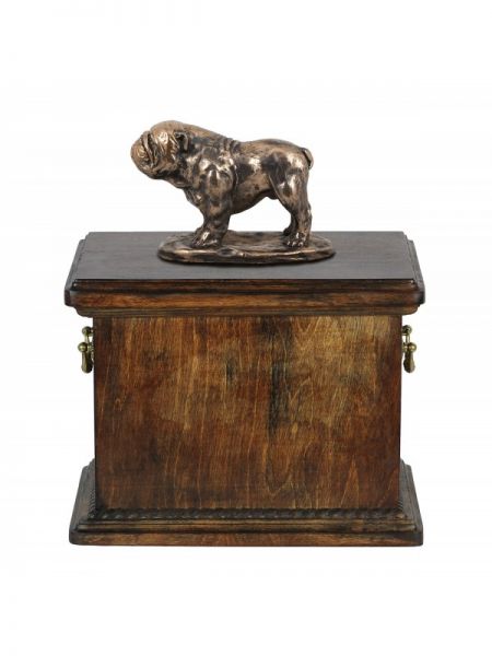 Urne Englische Bulldogge - 4042 English Bulldog Denkmal Statue Schatulle