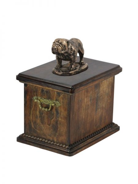 Urne Englische Bulldogge - 4042 English Bulldog Denkmal Statue Schatulle