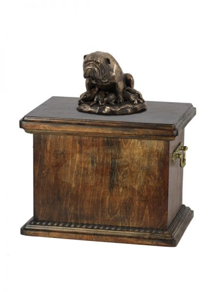 Urne Englische Bulldogge - 4043 English Bulldog Denkmal Statue Schatulle