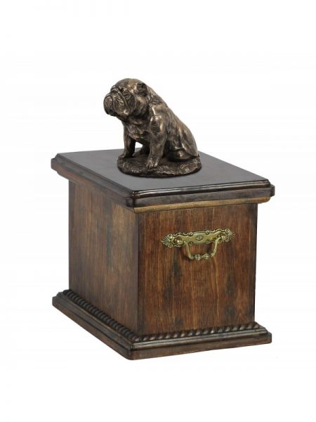 Urne Englische Bulldogge - 4044 English Bulldog Denkmal Statue Schatulle