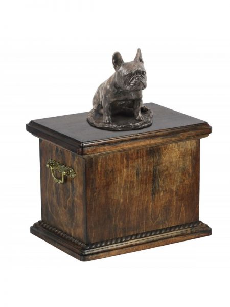 Urne Französische Bulldogge - 4055 French Bulldog Denkmal Statue Schatulle