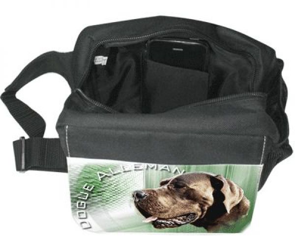 Gürteltasche / Bauchtasche Deutsche Dogge 9 Kopf blau