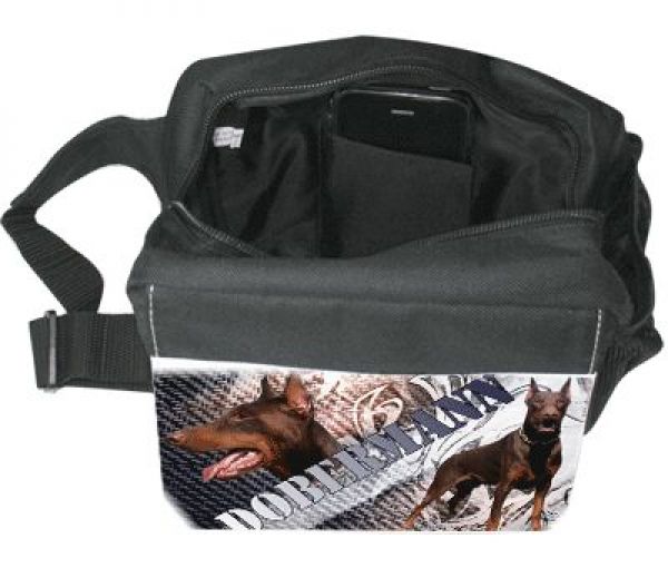 Gürteltasche / Bauchtasche Dobermann 2 kupiert braun