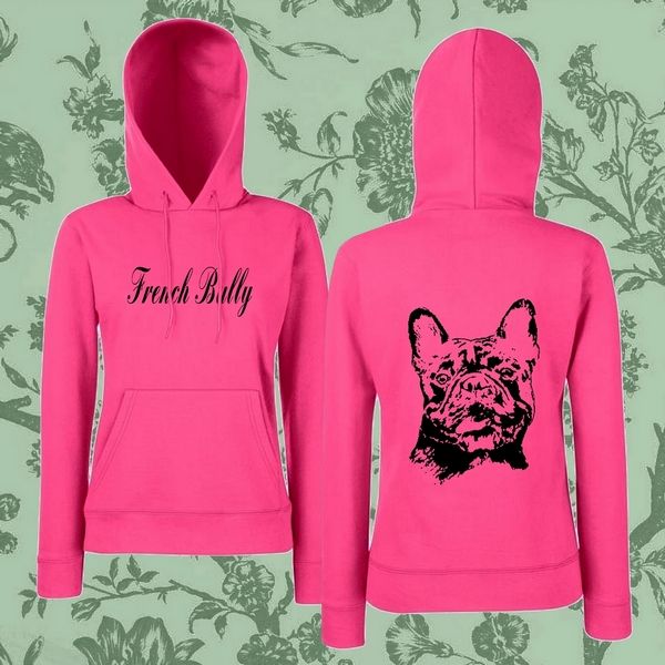 Girlie Kapuzensweatshirt Motiv Französische Bulldogge 7