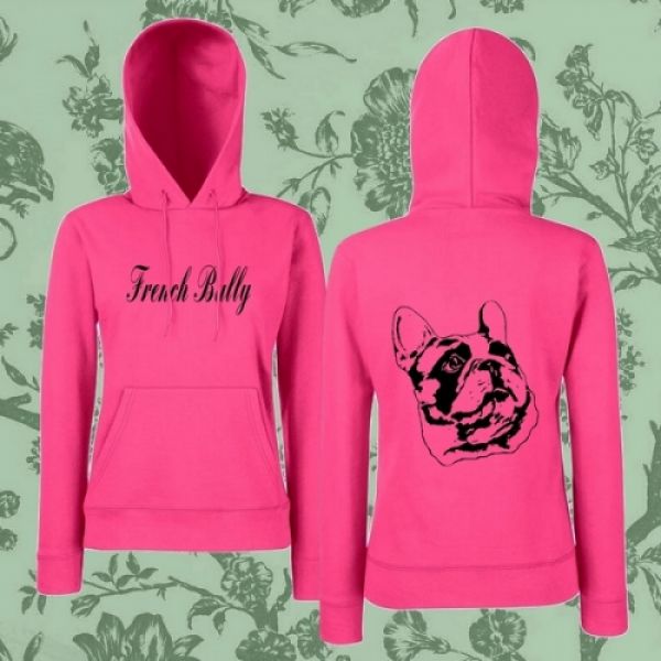 Girlie Kapuzensweatshirt Motiv Französische Bulldogge 3