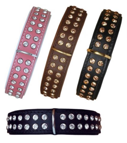 Lederhalsband Strass Extreme 3,0 cm bteit