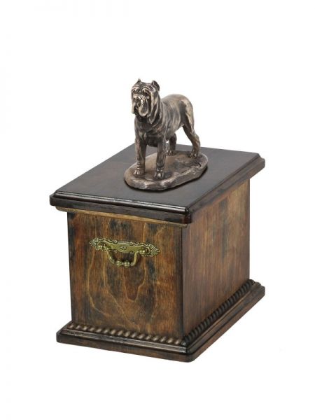 Urne Mastino Napoletano - 4079 Neapolitanischer Mastiff Denkmal Statue Schatulle