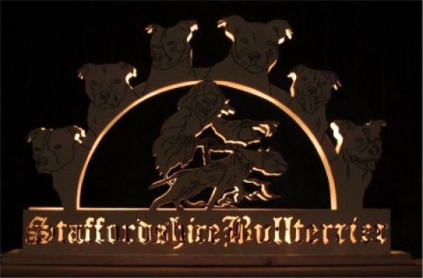 Schwibbogen Sensenmann / Staffordshire Bullterrier