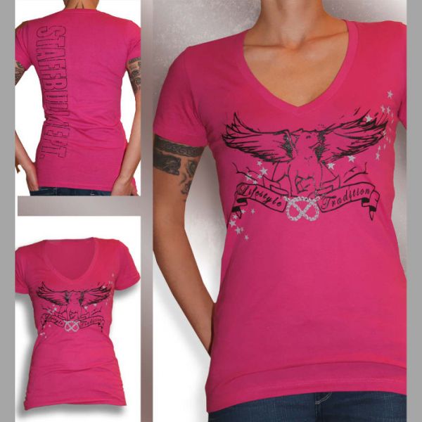 Staff Bull Girlie Shirt Motiv Flying 1