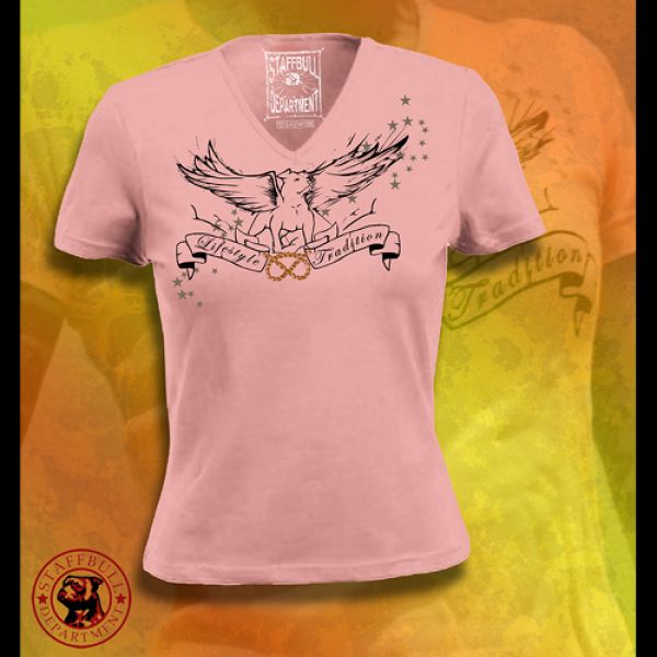 Staff Bull Girlie Shirt Motiv Flying 2