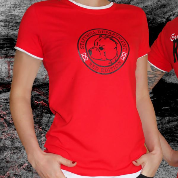 Staff Bull Girlie Shirt Motiv Red Staff