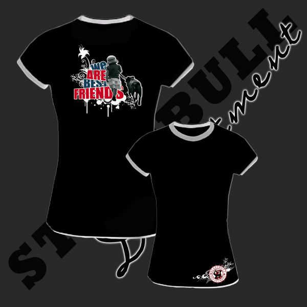 Staff Bull Girlie Shirt Motiv Best Friends