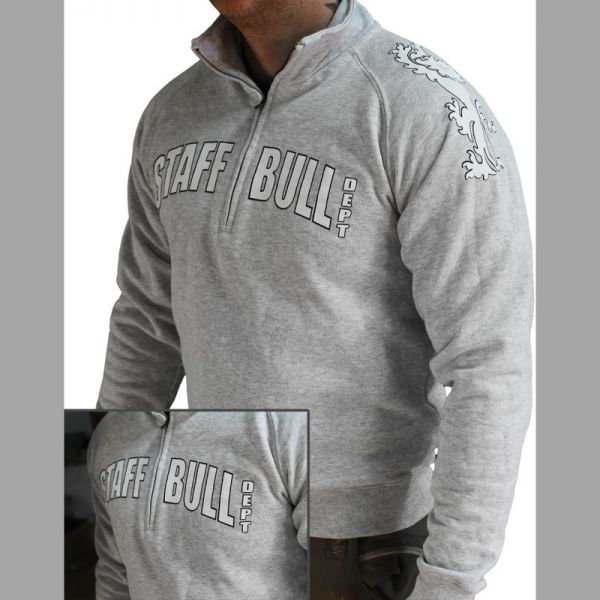 Staff Bull Sweatshirt Motiv Lion grey