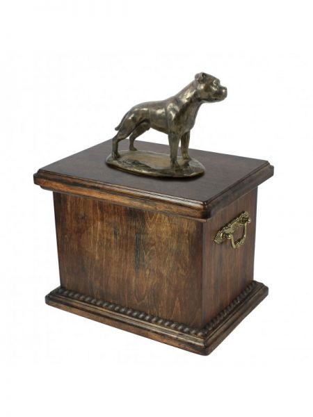 Urne Staffordshire Bull Terrier - 4051 Bullterrier Denkmal Statue Schatulle