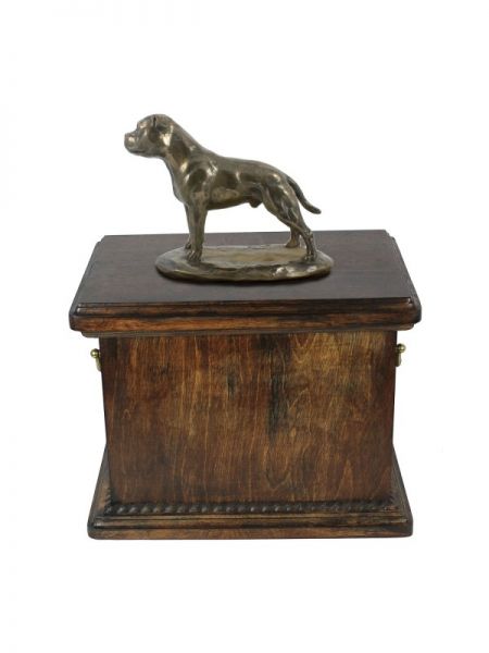 Urne Staffordshire Bull Terrier - 4051 Bullterrier Denkmal Statue Schatulle