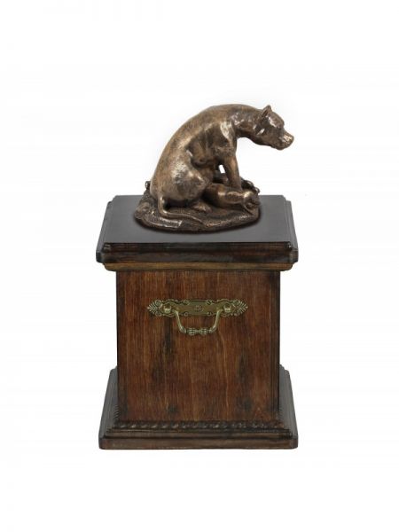 Urne American Pit Bull Terrier - 4082 Pitbull Denkmal Statue Schatulle