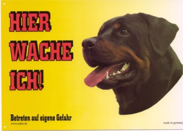 Warnschild Rottweiler 1