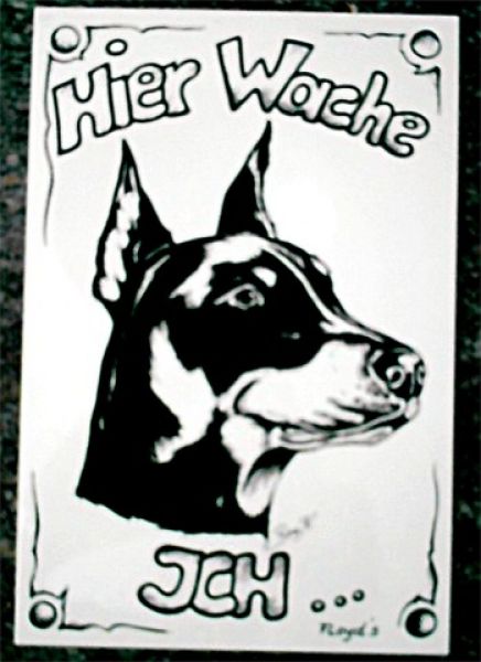 Warnschild Dobermann