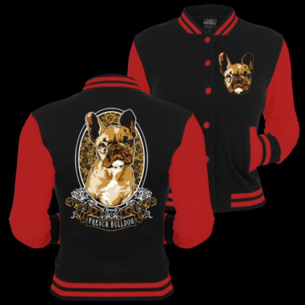 Mädels Baseballjacke French Bulldog ART Kapuzenjacke