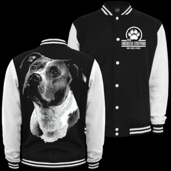 Baseballjacke American Staffordshire Terrier BOSS Kapuzenjacke