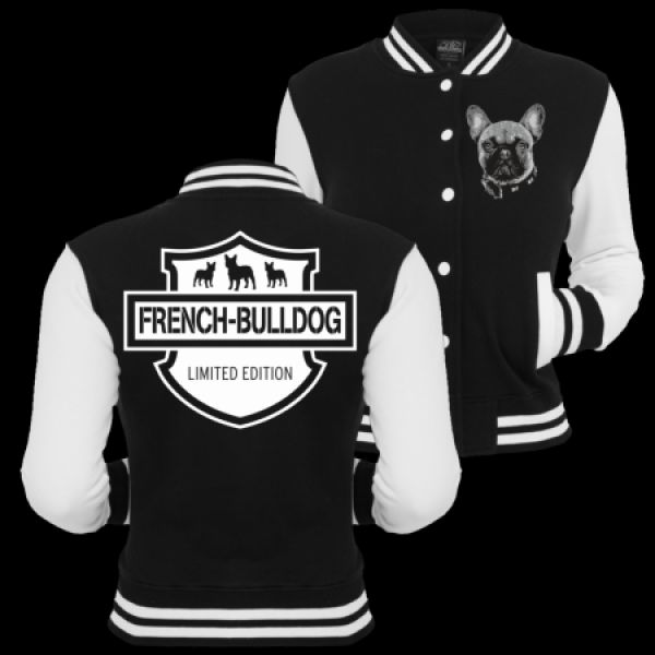 Mädels Baseballjacke French Bulldog Limited Edition Kapuzenjacke