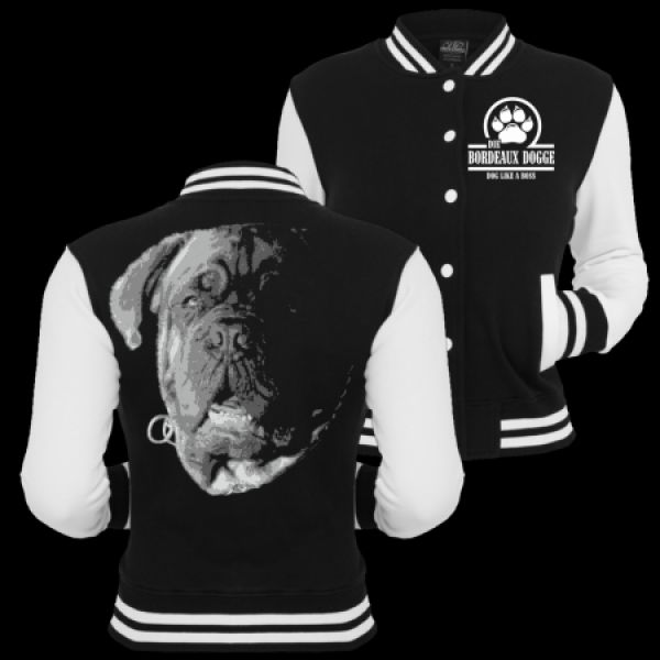 Mädels Baseballjacke Bordeaux Dogge BOSS Kapuzenjacke