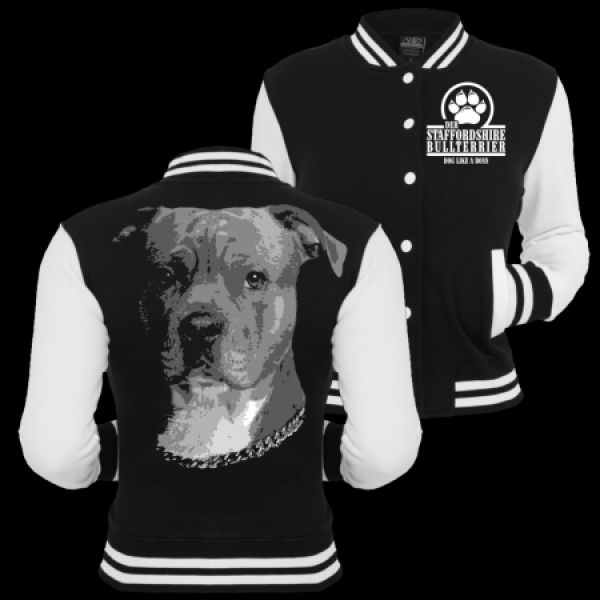 Mädels Baseballjacke Staffordshire Bullterrier BOSS Kapuzenjacke