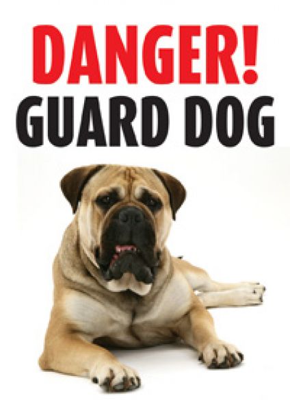 Warnschild Danger! Guard Dog! Bullmastiff