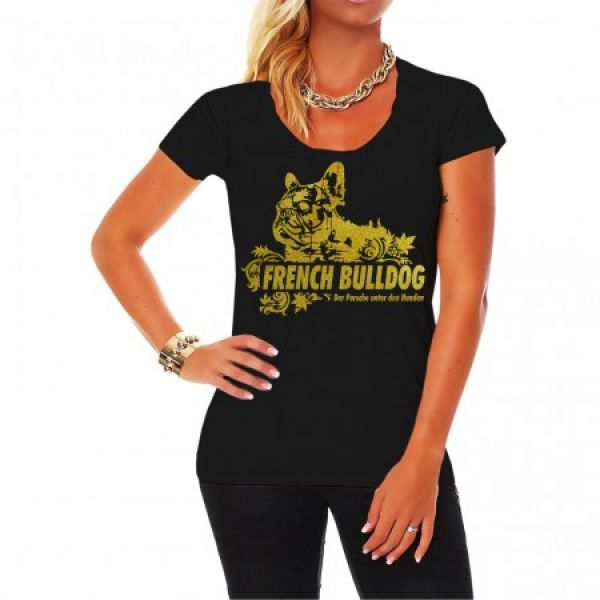 Mädels Shirt French Bulldog GOLD