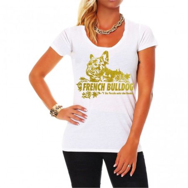 Mädels Shirt French Bulldog GOLD