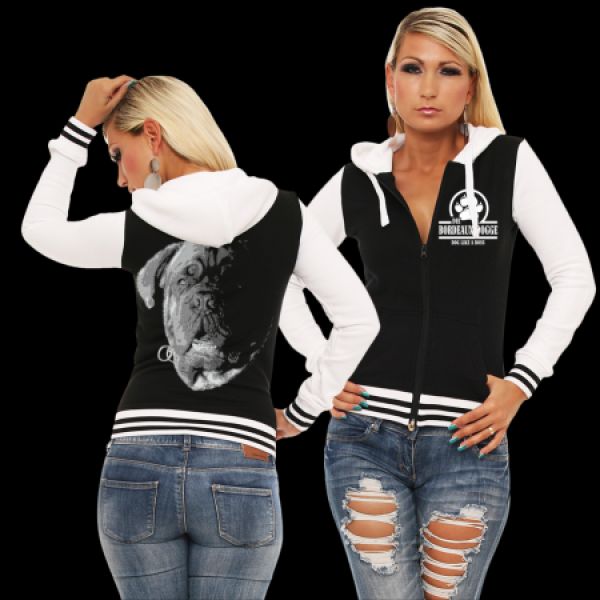 Mädels Baseballjacke Bordeaux Dogge BOSS Kapuzenjacke