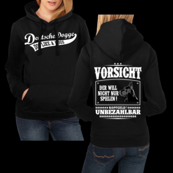 Mädels Shirt Deutsche Dogge VORSICHT