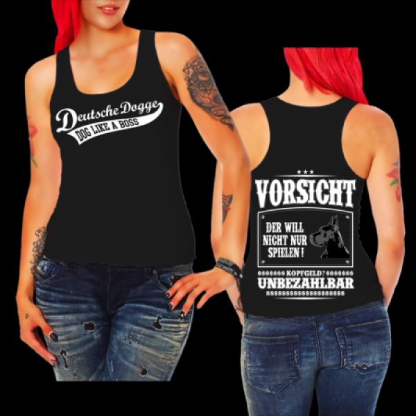 Mädels Shirt Deutsche Dogge VORSICHT