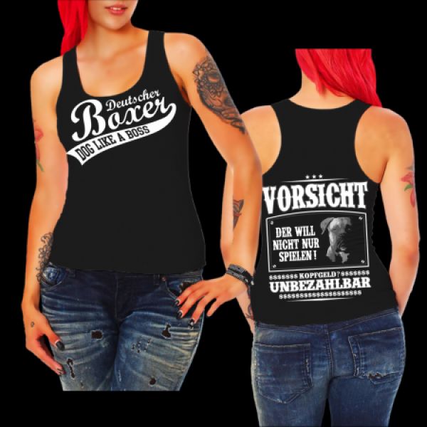 Mädels Shirt Deutscher Boxer VORSICHT