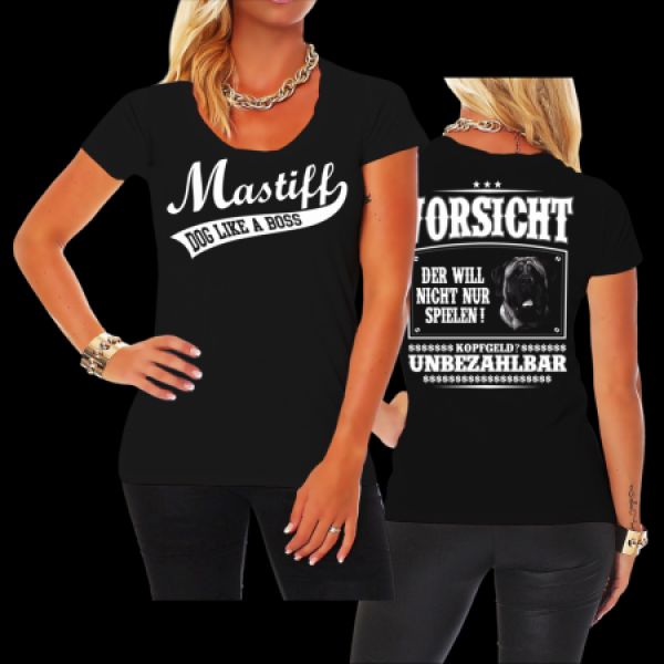 Mädels Shirt Mastiff VORSICHT