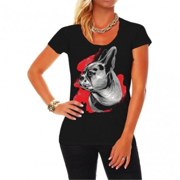 Mädels Shirt French Bulldog Painting