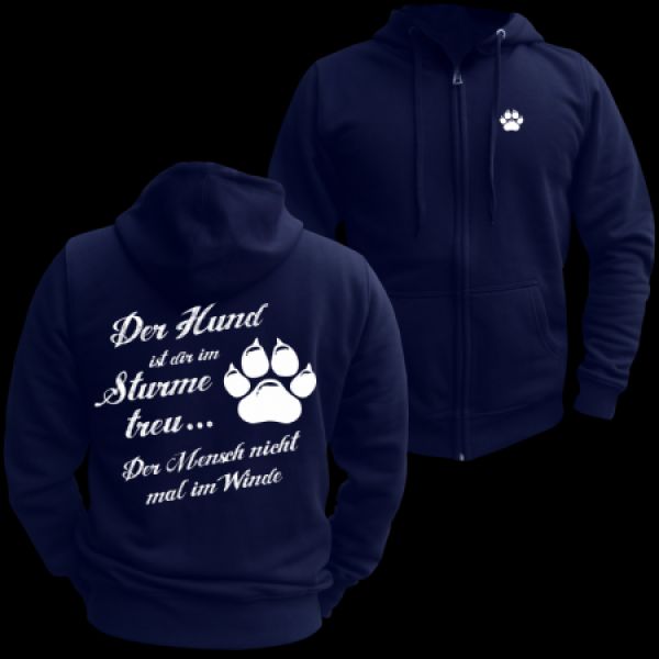 Kapuzenjacke Hoodie Der Hund ist dir im Sturme treu