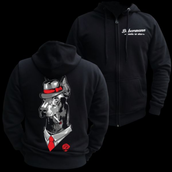 Kapuzenjacke Hoodie Dobermann - Familie ist alles