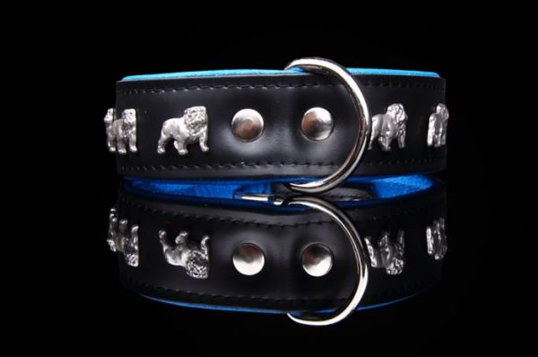 Motiv Halsband Englische Bulldogge Endlish Bulldog Lederhalsband