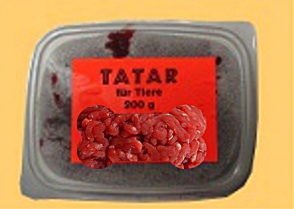 Tatar Rind 200g Frischfleisch (tiefgefroren) Frostfleisch Hunde Futter Barf Fleisch