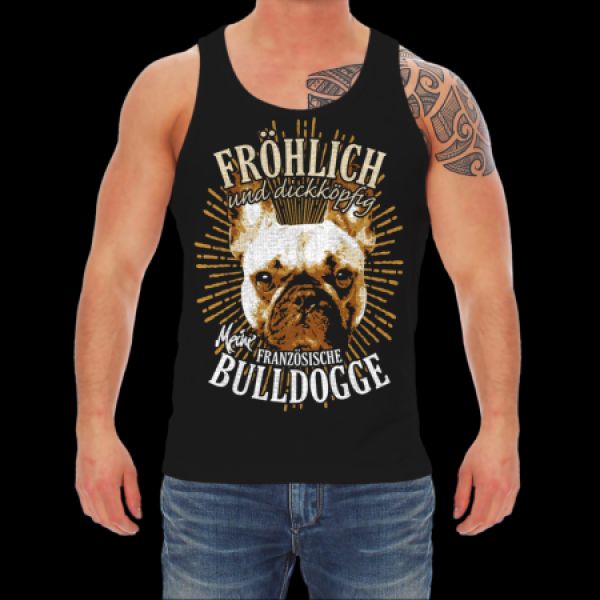 T-Shirt Französische Bulldogge - fröhlich und dickköpfig
